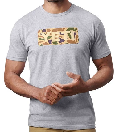 YETI Logo Badge Duck Camo Short Sleeve T-Shirt - Heather Gray - Medium 1 YETI Logo Badge Duck Camo Short Sleeve T-Shirt - Heather Gray - Medium